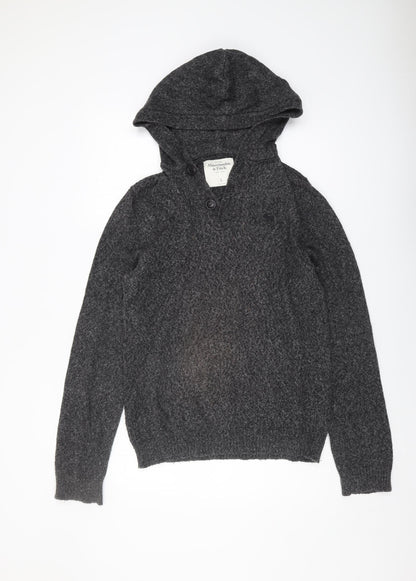Abercrombie & Fitch Grey Hoodie Men's Jumper, Size L