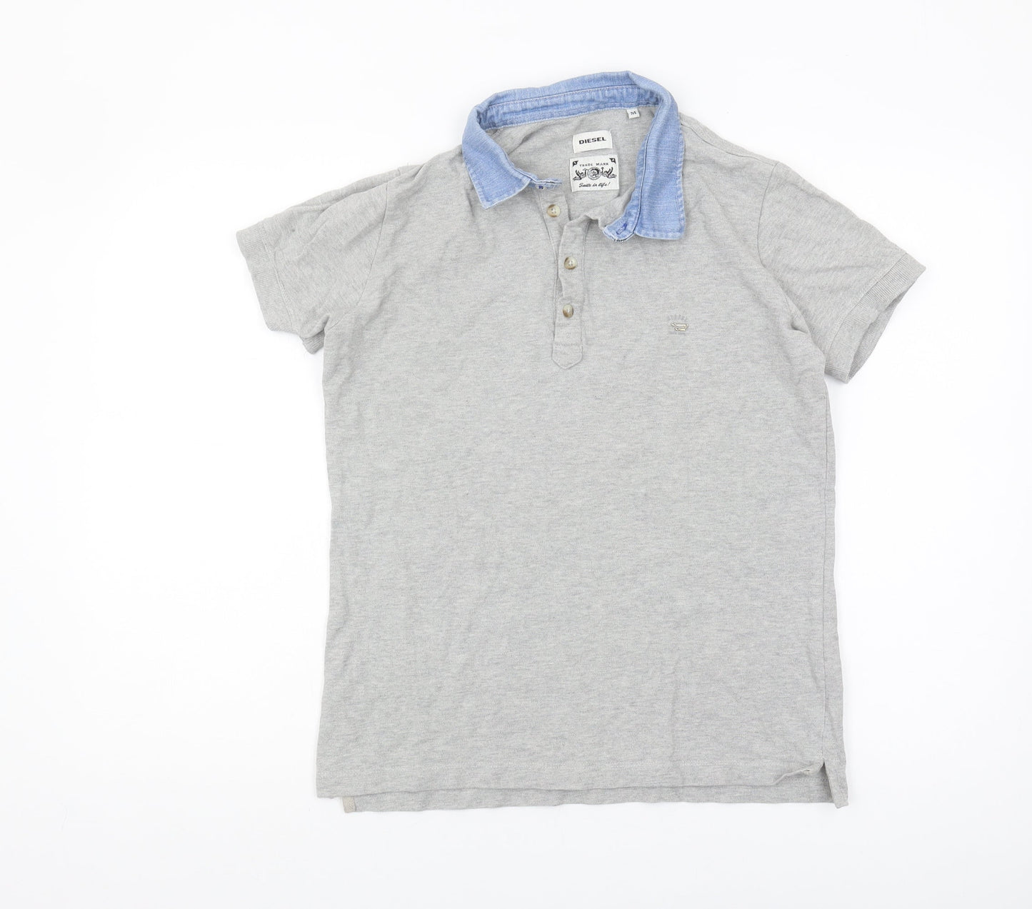 Unisex Adults UK Size M Diesel Grey Basic Polo