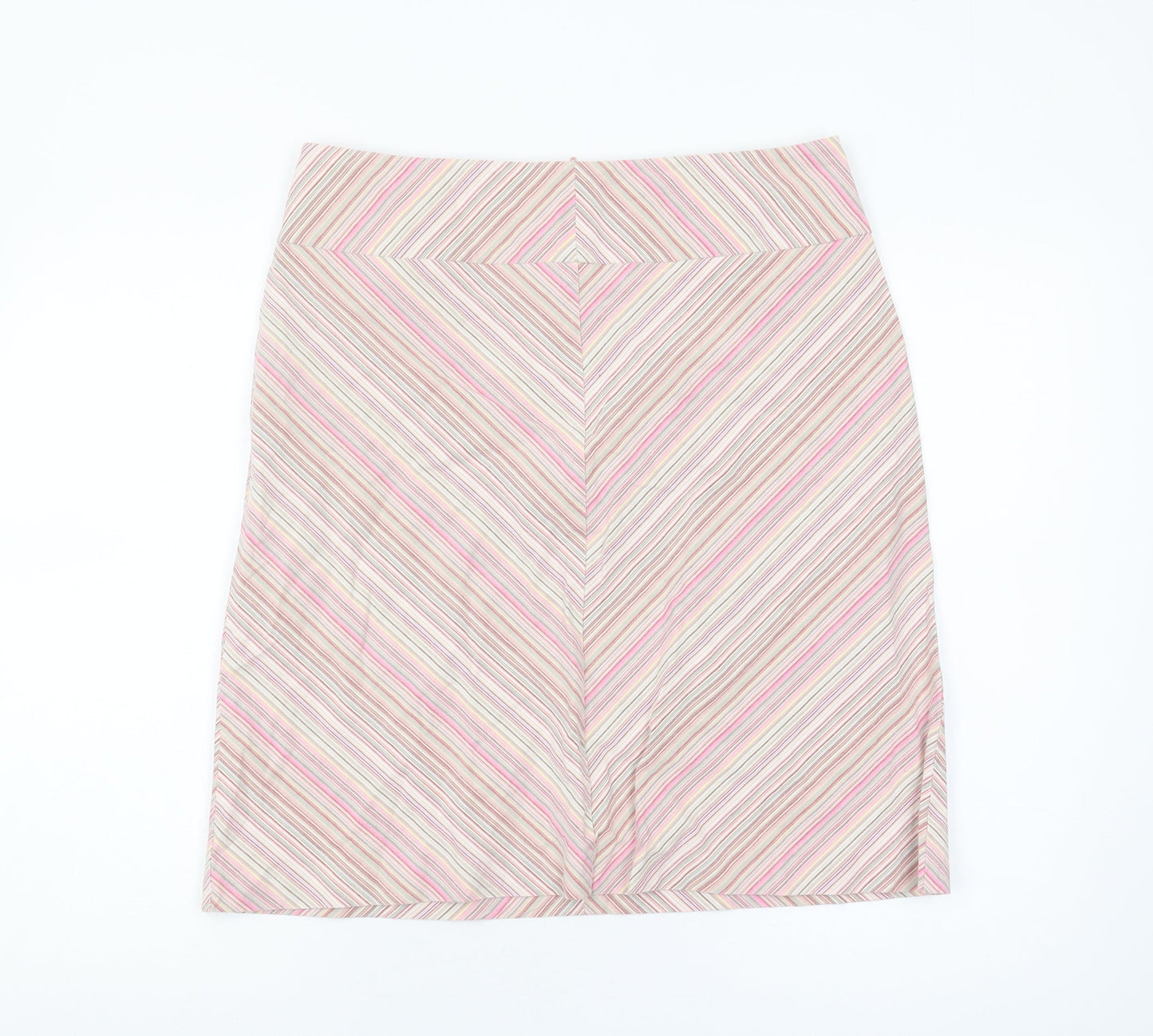 Next Women's Multicoloured Striped Pencil Skirt, Size 14