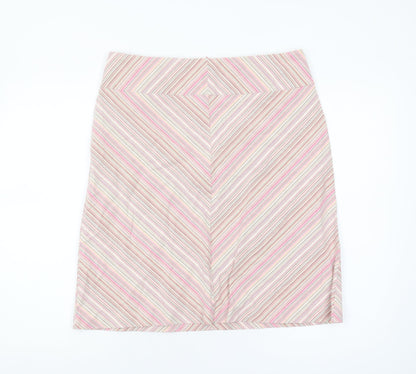 Next Women's Multicoloured Striped Pencil Skirt, Size 14