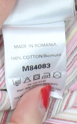 Next Women's Multicoloured Striped Pencil Skirt, Size 14