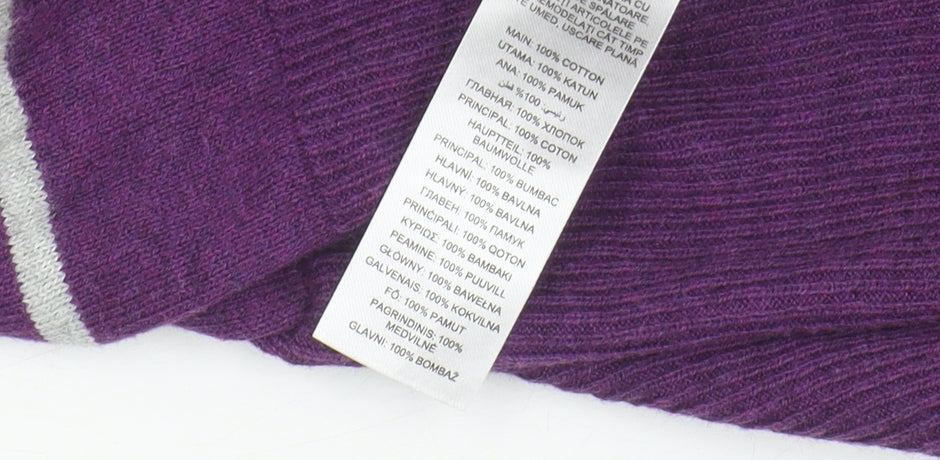 Mantaray Women's Purple Striped Cardigan Size 12