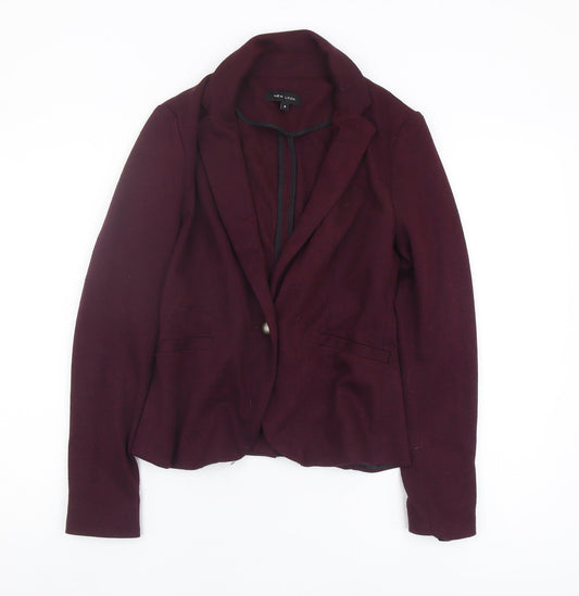 New Look Women's Red Blazer Size 8, Regular Fit, Lined