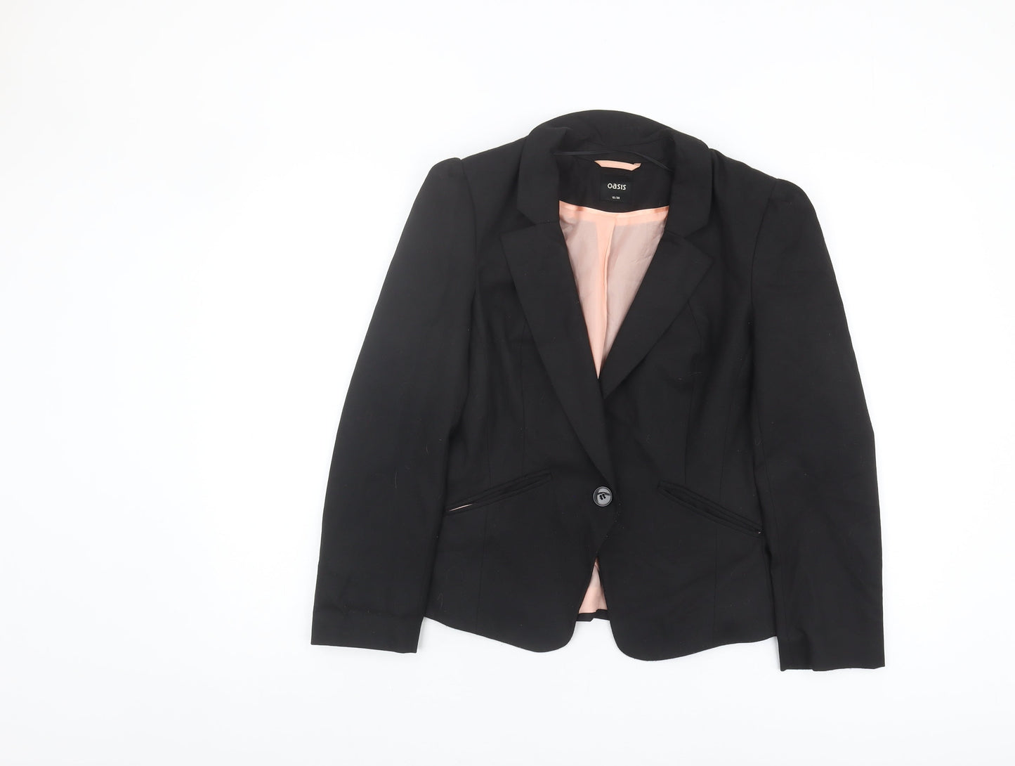 Oasis Women's Black Blazer, Size 10, Lined, Notch Lapel