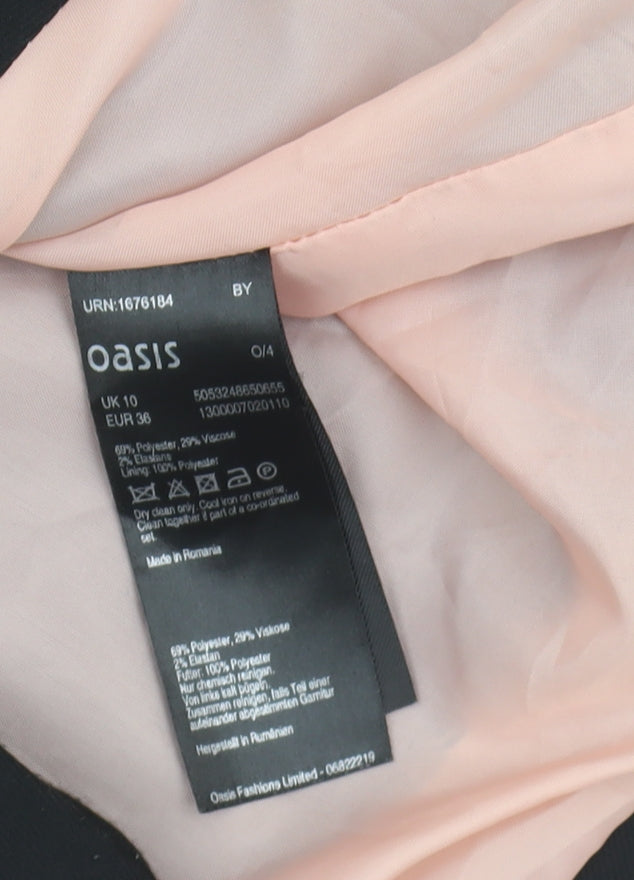 Oasis Women's Black Blazer, Size 10, Lined, Notch Lapel