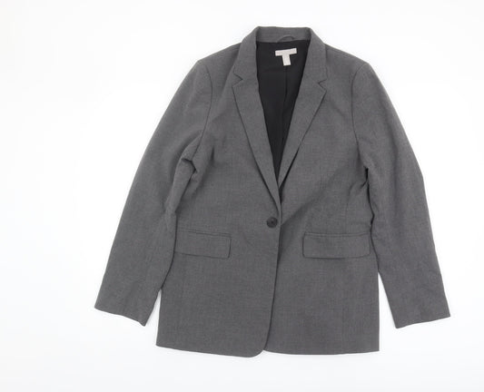 H&M Women Grey Blazer Size S with Lining