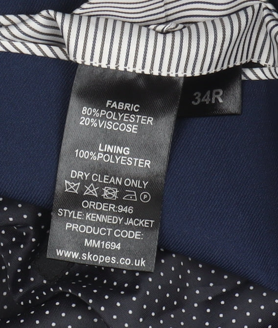 Mens UK Size 34 Skopes Regular Blue Suit Jacket