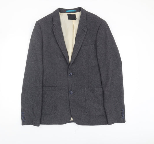 ASOS Men's Grey Regular Fit Herringbone Blazer 36