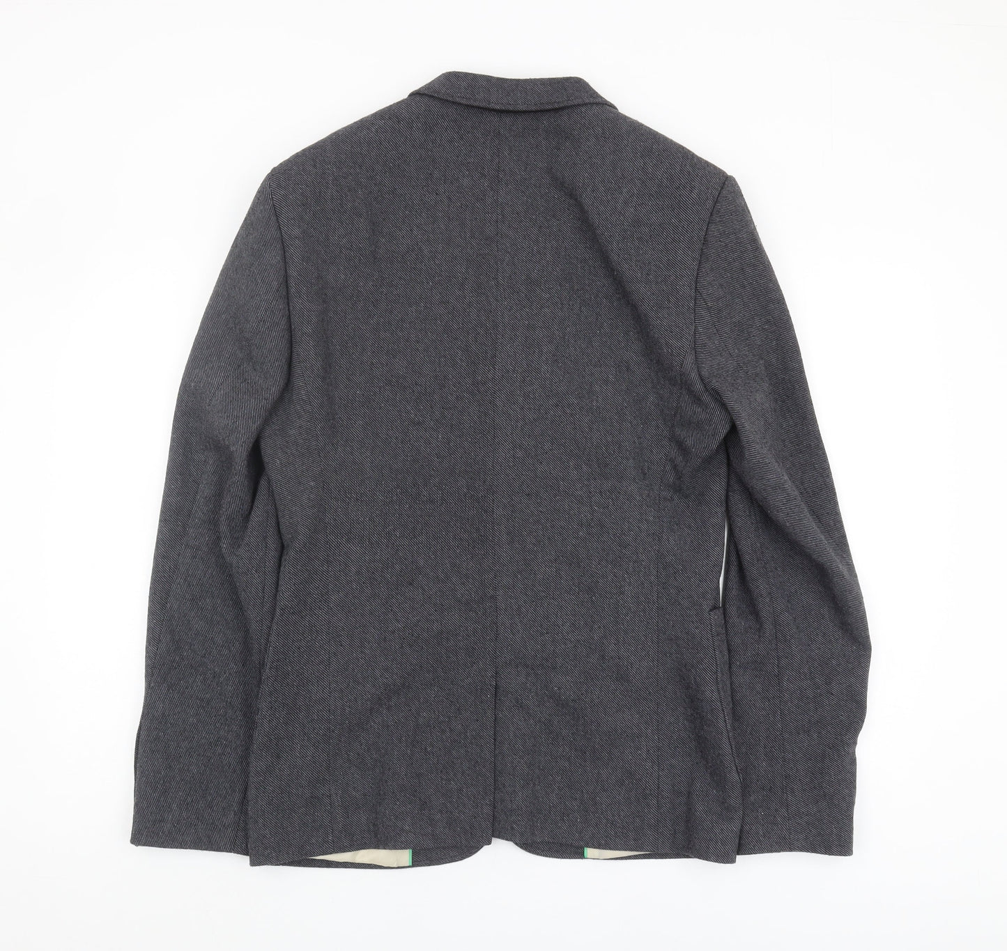 ASOS Men's Grey Regular Fit Herringbone Blazer 36