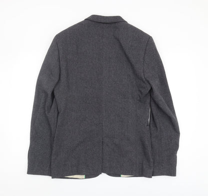 ASOS Men's Grey Regular Fit Herringbone Blazer 36