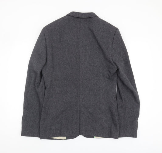 ASOS Men's Grey Regular Fit Herringbone Blazer 36