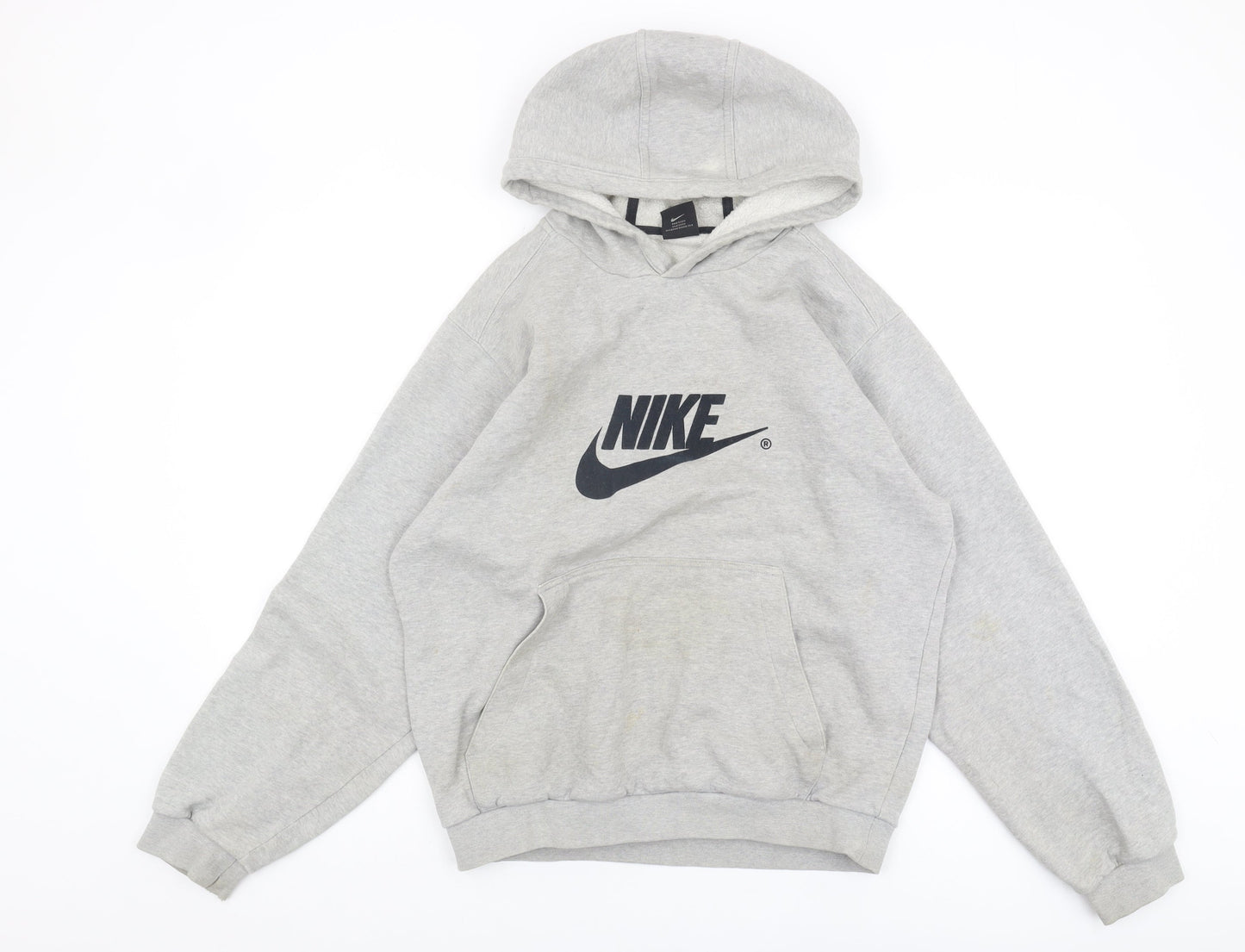 Nike Boys Grey Pullover Hoodie S - Logo, Hooded, Warm