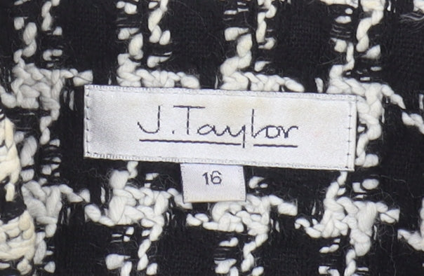 J. Taylor Women’s Black Check Blazer Size 16