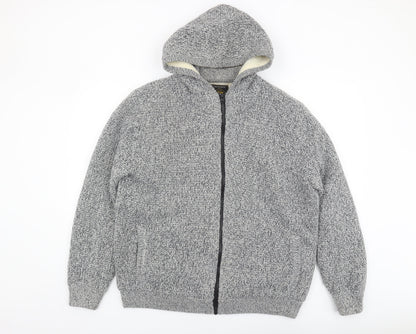 NEXT Men's Grey Hooded Full Zip Jumper, Size L