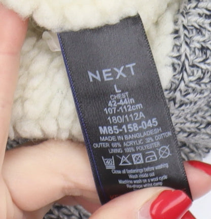 NEXT Men's Grey Hooded Full Zip Jumper, Size L