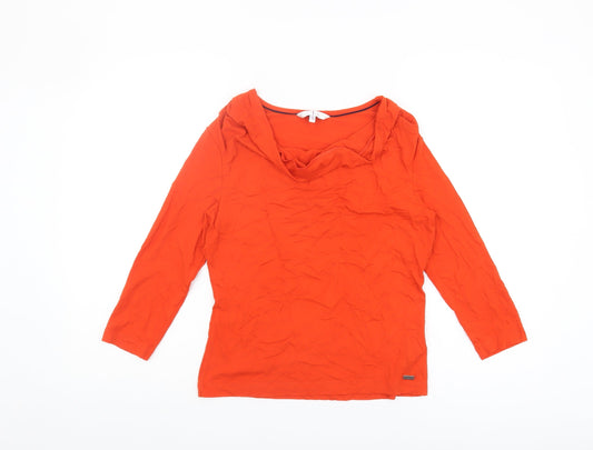 Jasper Conran Women's Orange Cowl Neck Top Size 10