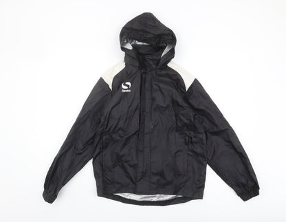 Sondico Boys Black Windbreaker Jacket, Size 9-10 Years