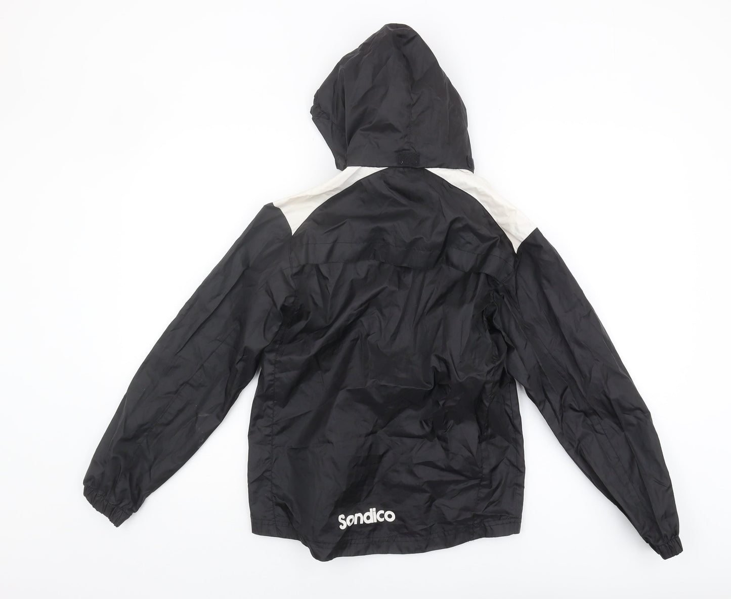 Sondico Boys Black Windbreaker Jacket, Size 9-10 Years