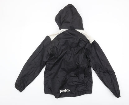 Sondico Boys Black Windbreaker Jacket, Size 9-10 Years