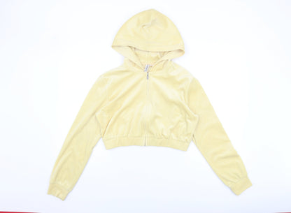 H&M Women's Yellow Full Zip Hoodie, Size 12, Casual Wear