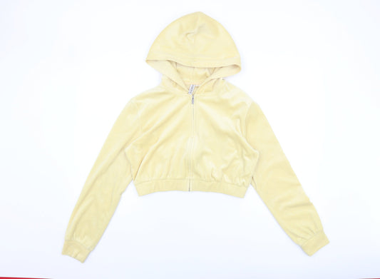 H&M Women's Yellow Full Zip Hoodie, Size 12, Casual Wear
