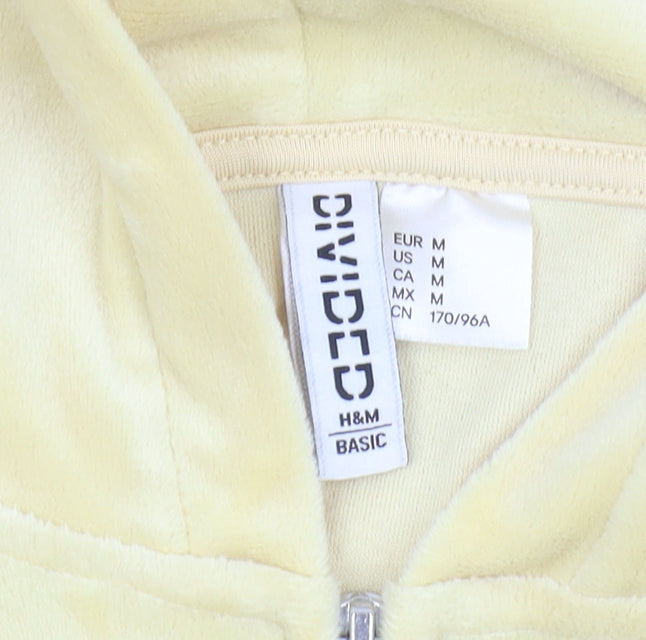 H&M Women's Yellow Full Zip Hoodie, Size 12, Casual Wear