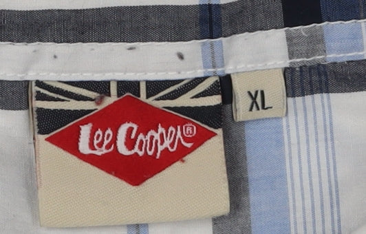 Lee Cooper Men's Blue XL Plaid Button-Up Shirt