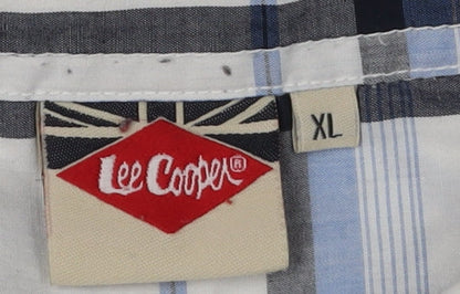 Lee Cooper Men's Blue XL Plaid Button-Up Shirt