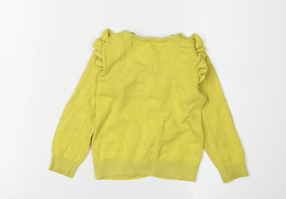 Palomino Girls Yellow Cardigan 3-4 Years Ruffle Casual Knit