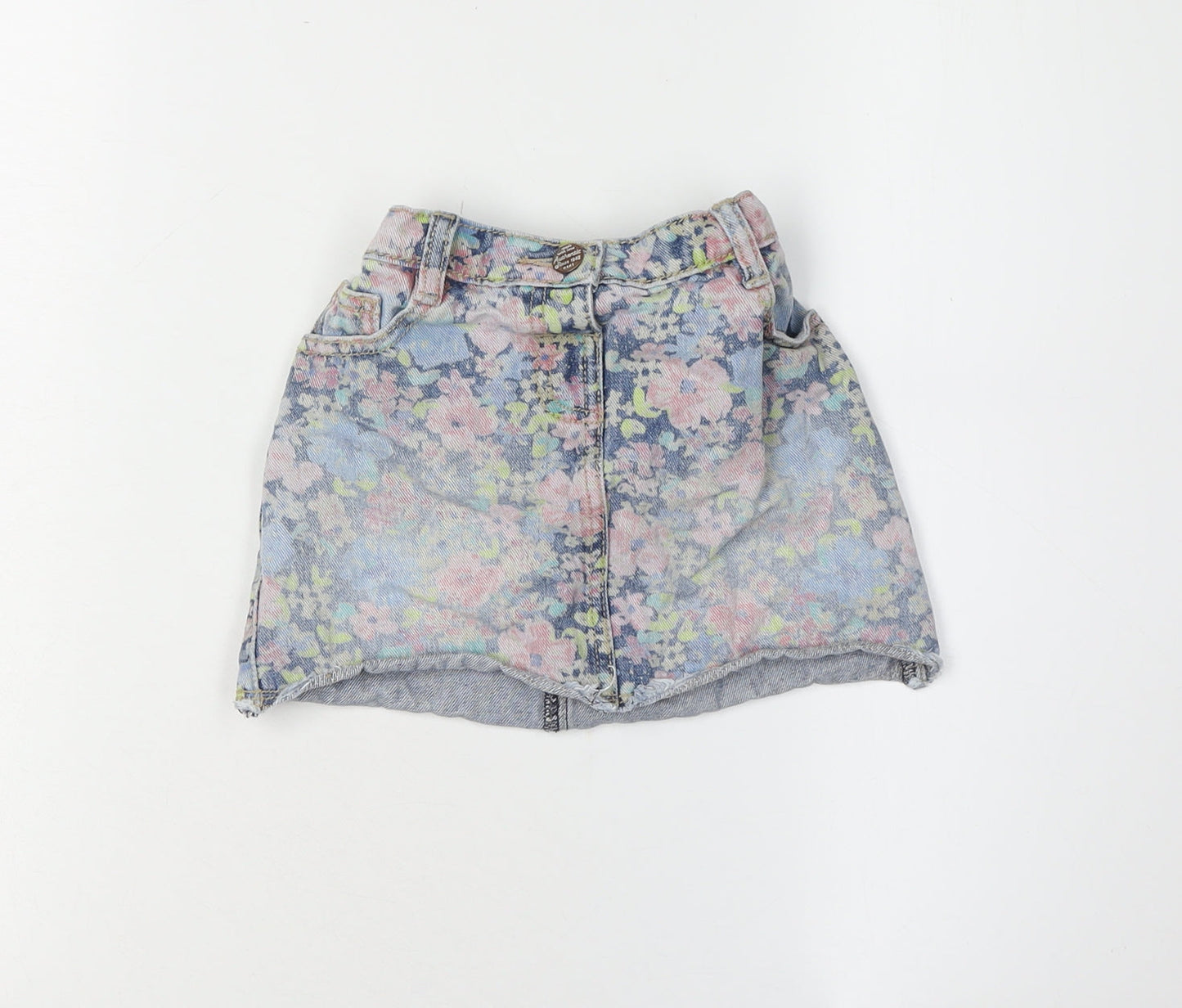 Next Girls Floral Denim Mini Skirt 3-4 Years