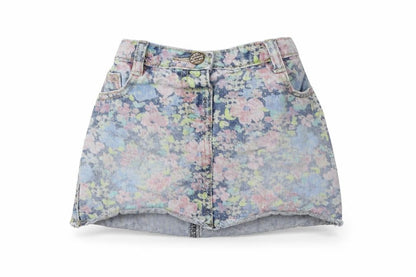 Next Girls Floral Denim Mini Skirt 3-4 Years