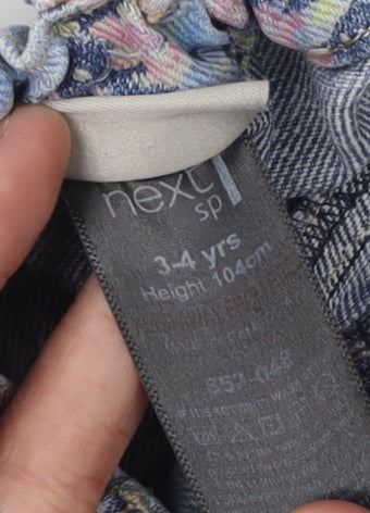 Next Girls Floral Denim Mini Skirt 3-4 Years