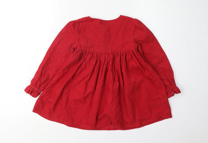 Givian's Closet Girls Red Christmas Dress 3-4 Years Cotton