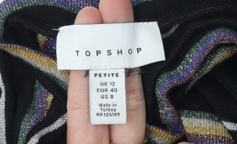 Womens UK Size 12 Topshop Black Pullover Jumper