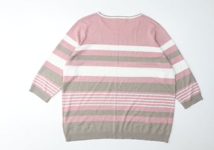 Womens UK Size 20/22 Julipa Pink Pullover Jumper