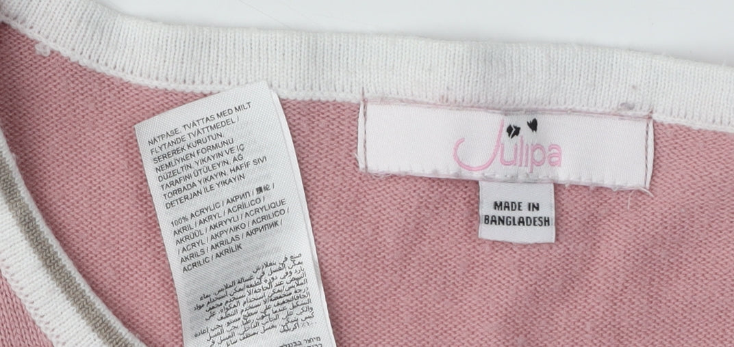 Womens UK Size 20/22 Julipa Pink Pullover Jumper