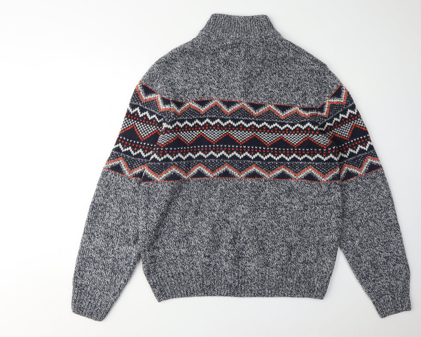 Next Men's Blue Geometric Pullover Jumper, Size L