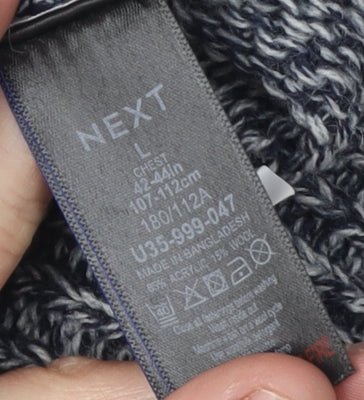 Next Men's Blue Geometric Pullover Jumper, Size L