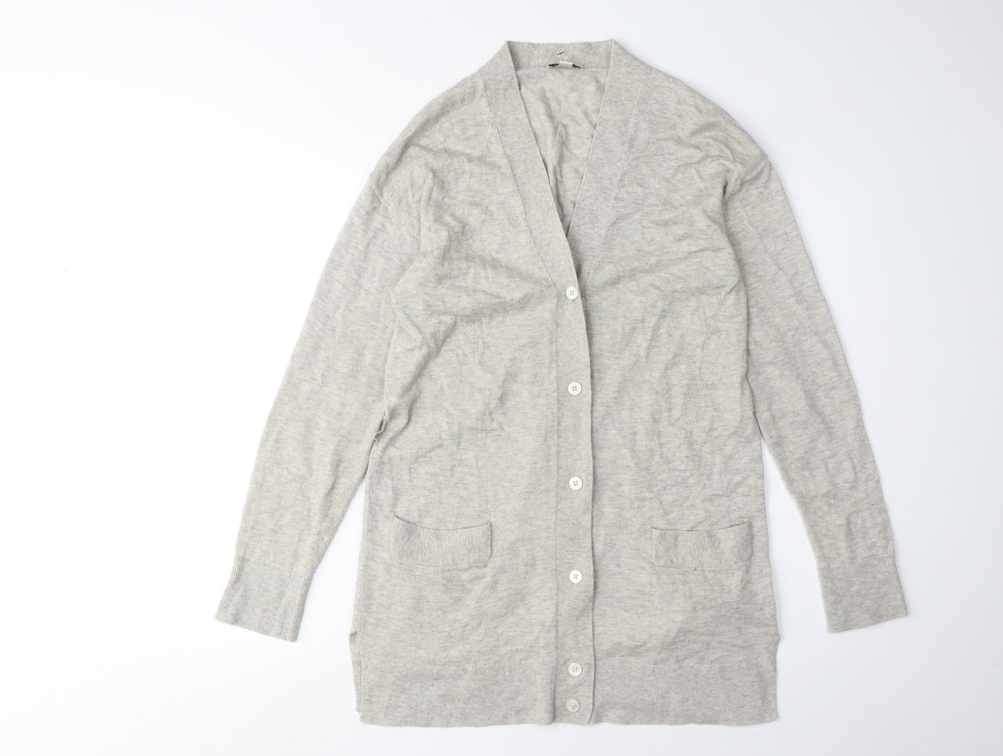 Gap Women's Grey V-Neck Cardigan XS