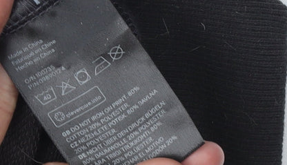 H&M Unisex Black Graphic Print Pullover Sweatshirt L