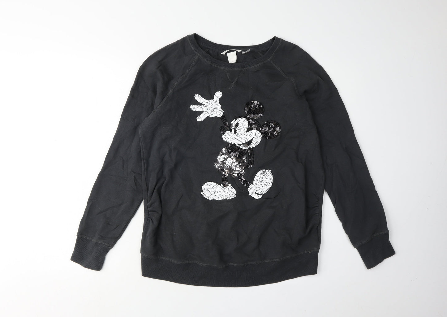 H&M Women's Black Mickey Mouse Pullover Sweatshirt M