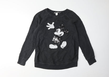 H&M Women's Black Mickey Mouse Pullover Sweatshirt M