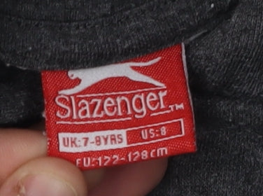 Slazenger Boys Grey Hoodie 7-8 Years Pullover with Pockets