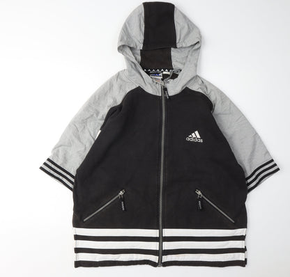 Adidas Men's Black Full Zip Hoodie, Size M