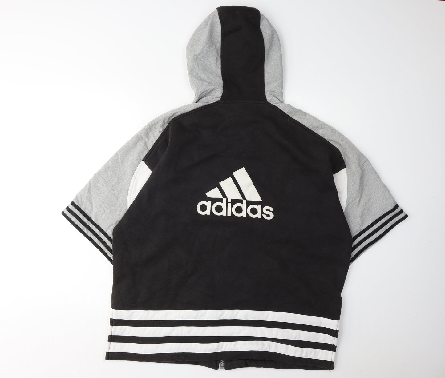 Adidas Men's Black Full Zip Hoodie, Size M