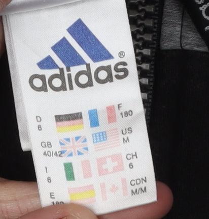 Adidas Men's Black Full Zip Hoodie, Size M