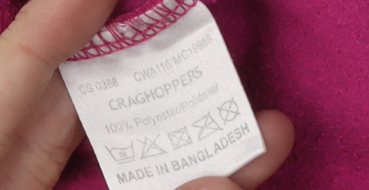 Craghoppers Women's Pink High Neck Fleece Sweatshirt Size 10