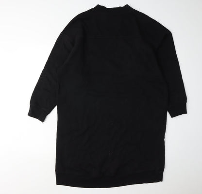 Monki Women’s Black Dress M, Cotton Blend Casual