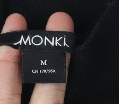 Monki Women’s Black Dress M, Cotton Blend Casual