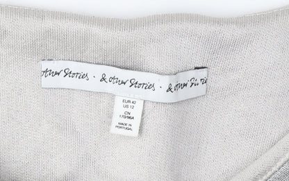 & Other Stories Women's Crew Neck Jumper, Black/Grey, Size 14